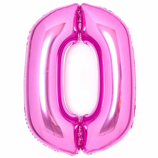 Pink Number 0 foil balloon