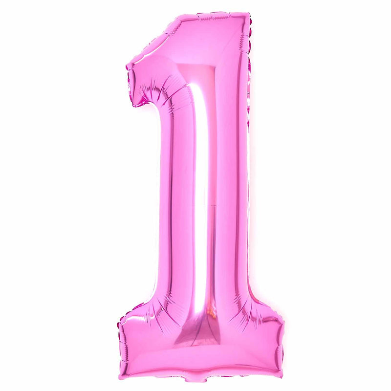 Pink number 1 foil balloon