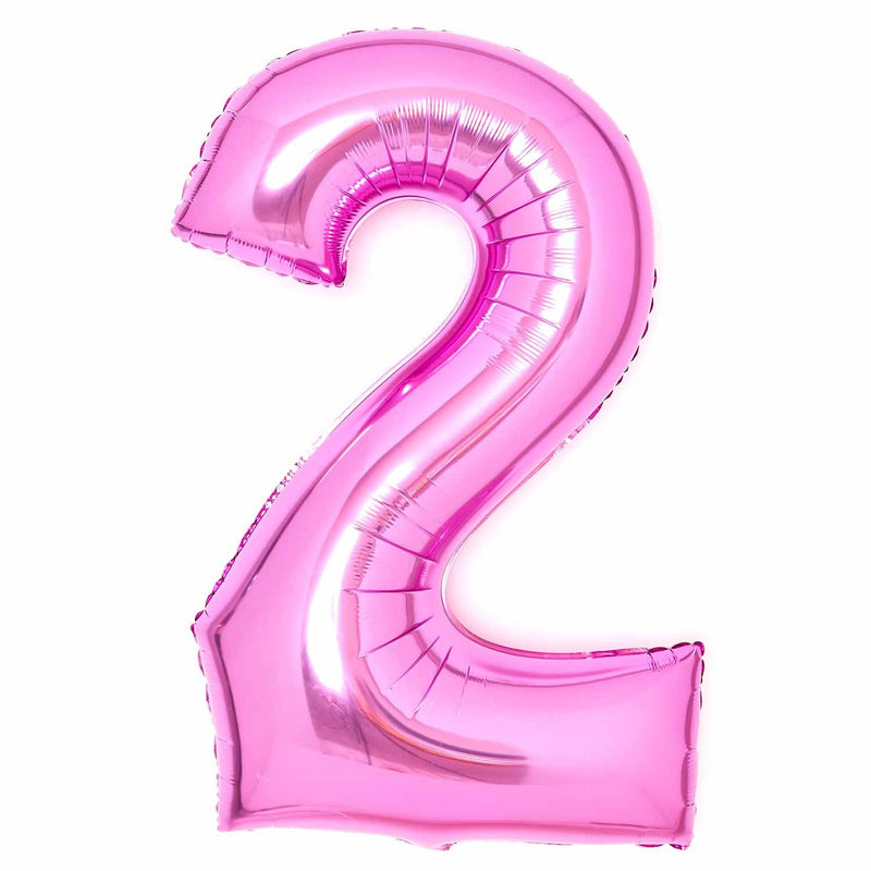 Pink Number 2 foil balloon