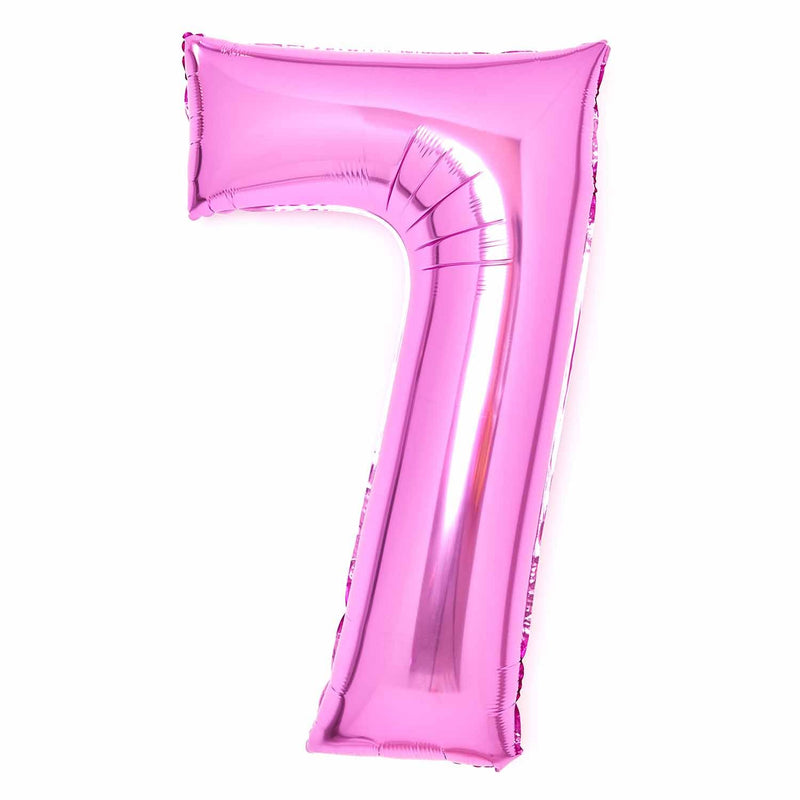 Pink Number 7 foil balloon