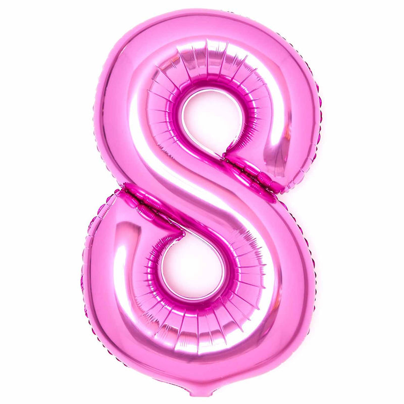 Pink number 8 foil balloon