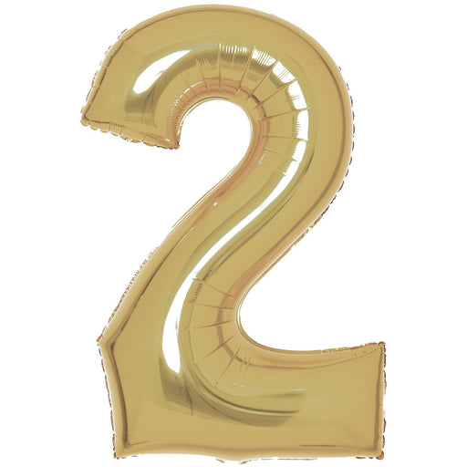 White Gold Number 2 foil balloon