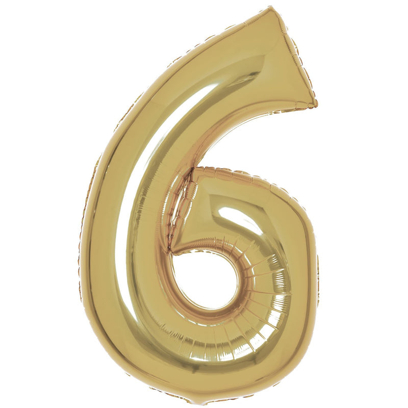 White Gold Number 6 foil balloon