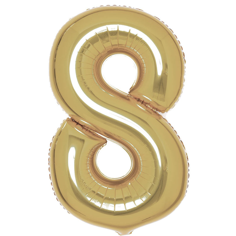 White Gold Number 8 foil balloon