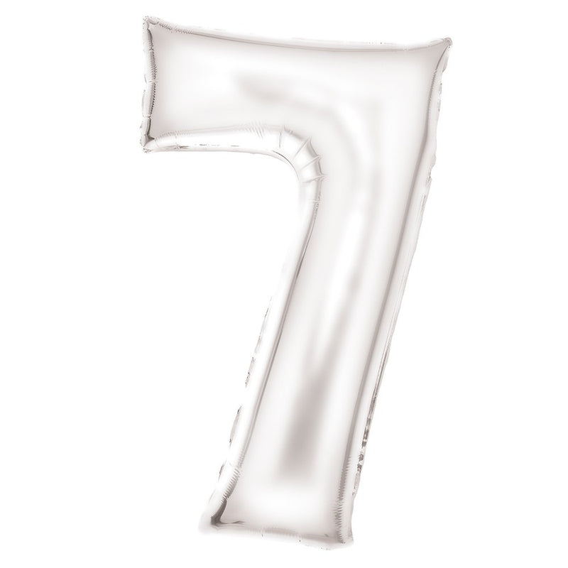 White Number 7 foil balloon