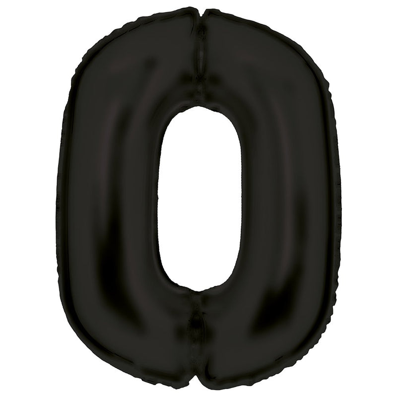 Black Number 0 foil balloon