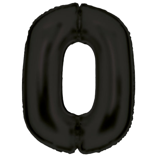 Black Number 0 foil balloon