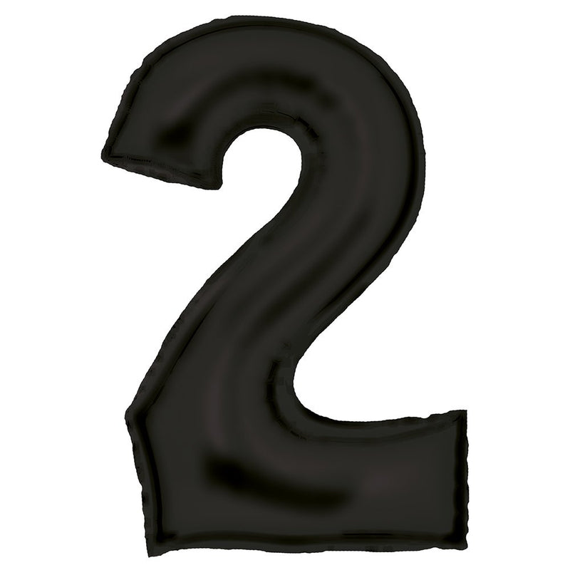 Silk Lustre Black Number 2 foil balloon