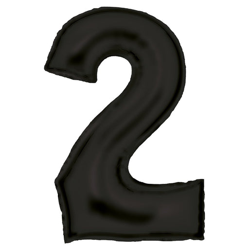 Silk Lustre Black Number 2 foil balloon