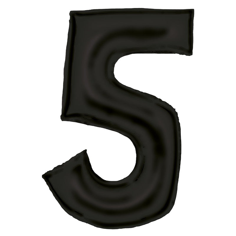 Black Number 5 foil balloon