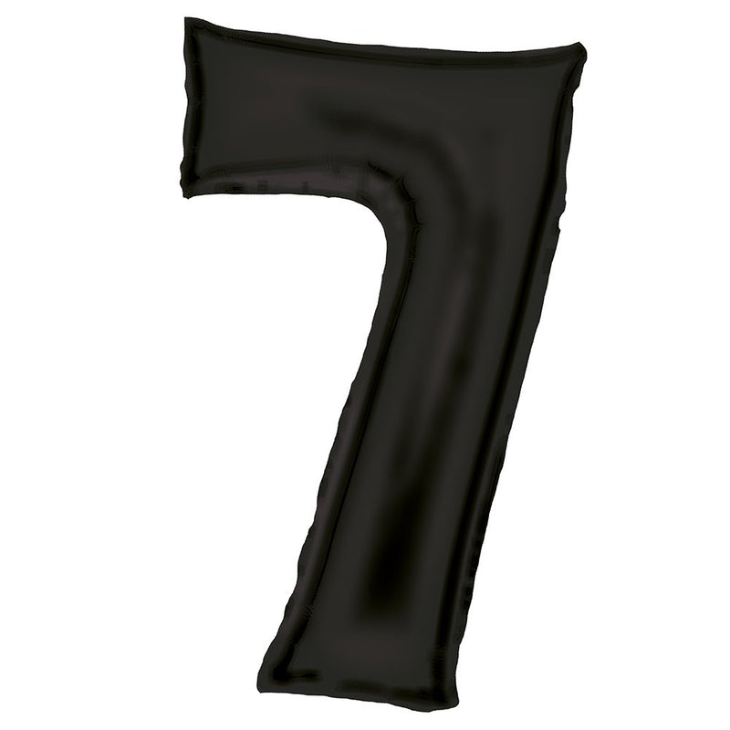 Black Number 7 foil balloon