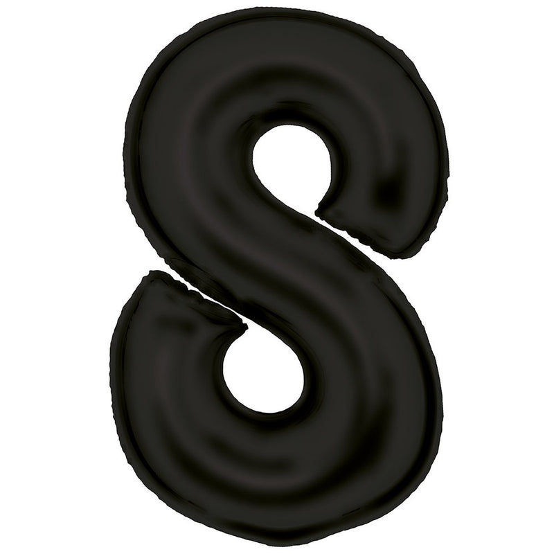 Black number 8 foil balloon