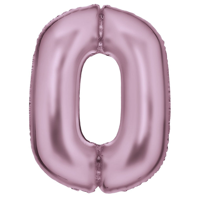 Pastel pink number 0 foil balloon