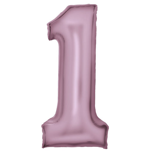 Pastel pink number 1 foil balloon