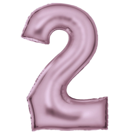 Pastel pink number 2 foil balloon