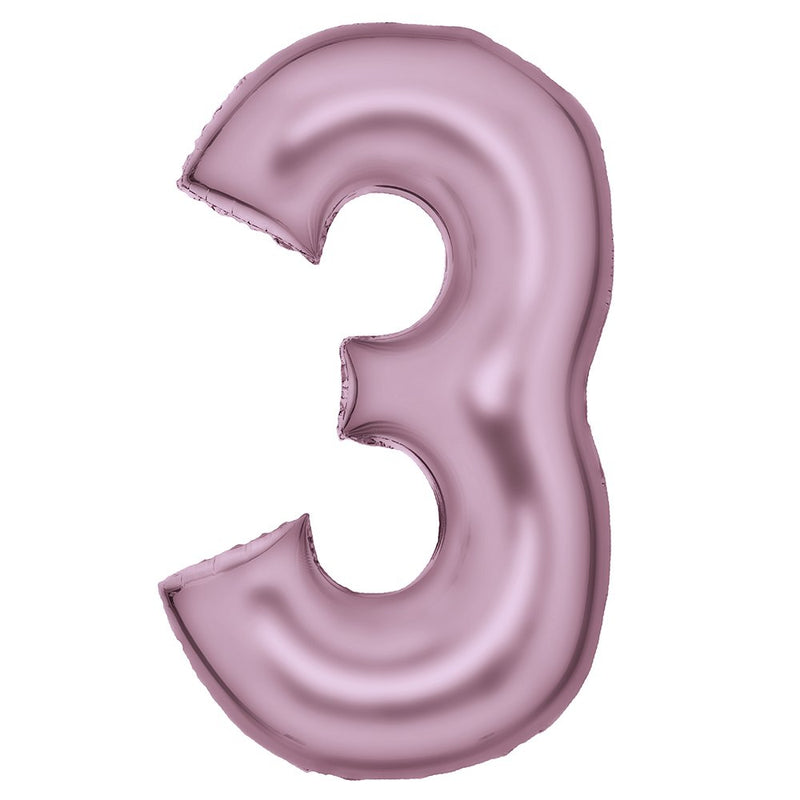 Pastel Pink Number 3 foil balloon