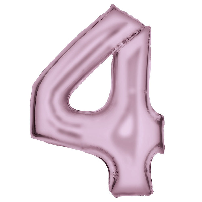 Pastel Pink Number 4 foil balloon