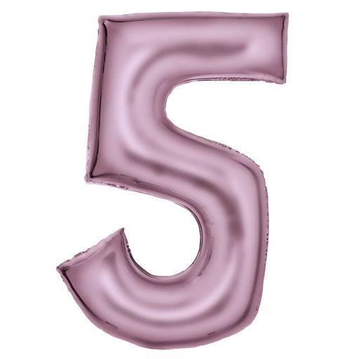 Pastel Pink Number 5 foil balloon