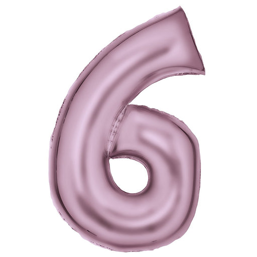 Pastel Pink Number 6 foil balloon