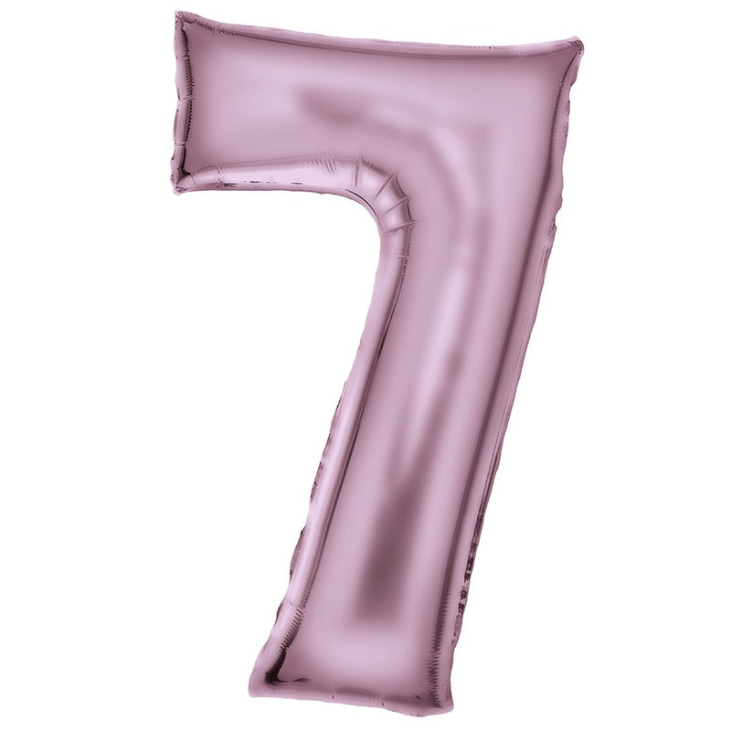 Pastel Pink Number 7 foil balloon