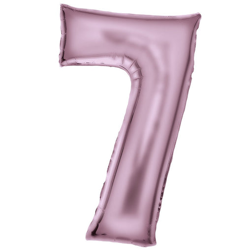 Pastel Pink Number 7 foil balloon