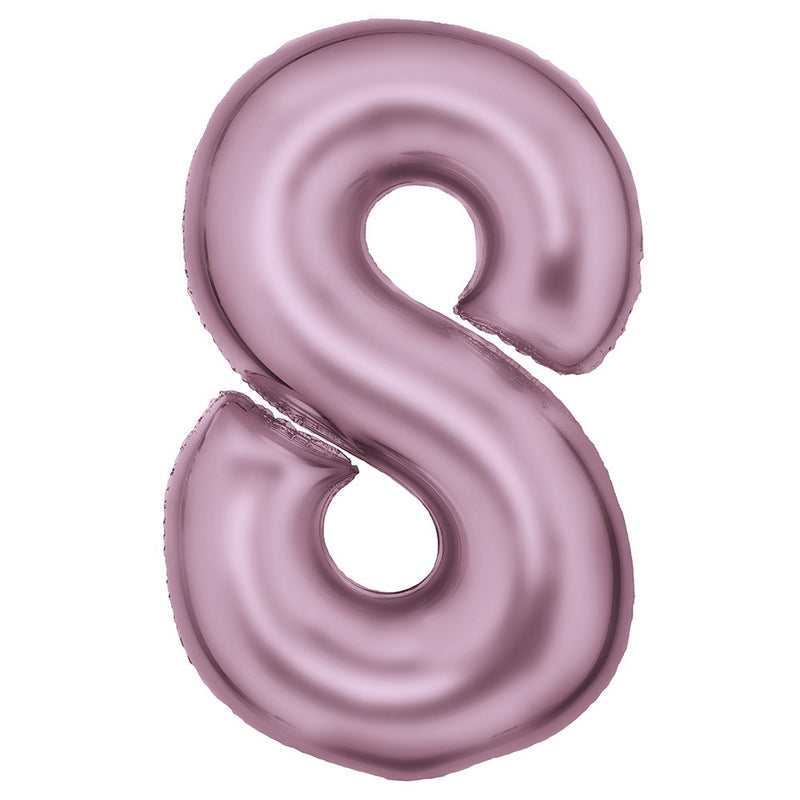 Pastel Pink Number 8 foil balloon