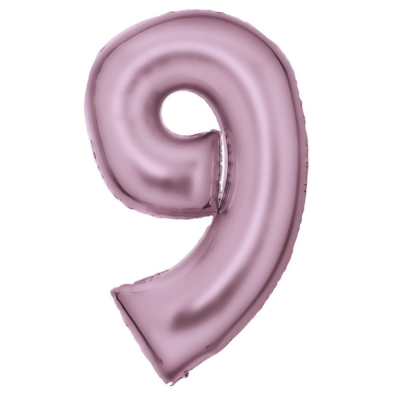 Pastel Pink Number 9 foil balloon