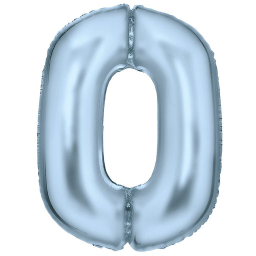 Pastel Blue Number 0 foil balloon