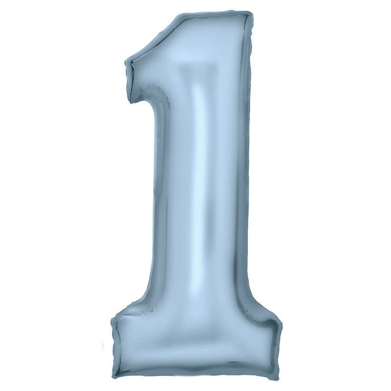 Pastel blue number 1 foil balloon