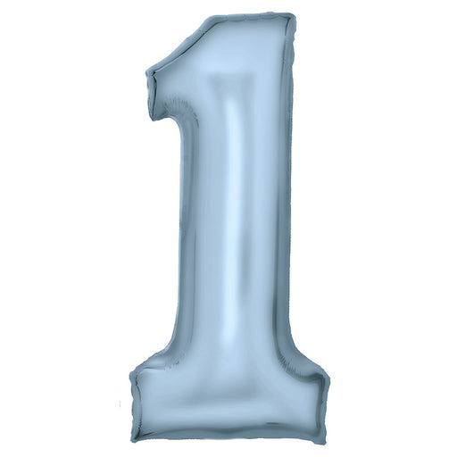 Pastel blue number 1 foil balloon