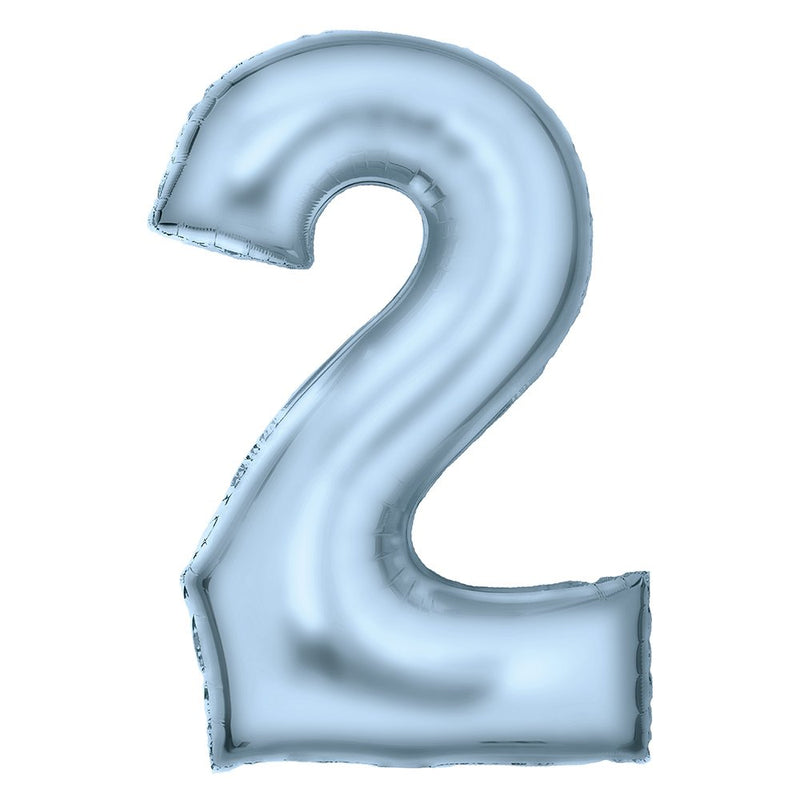 Pastel Blue Number 2 foil balloon