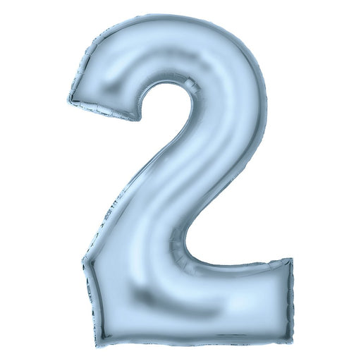 Pastel Blue Number 2 foil balloon