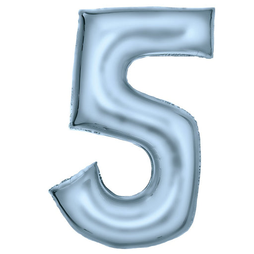 Pastel Blue Number 5 foil balloon