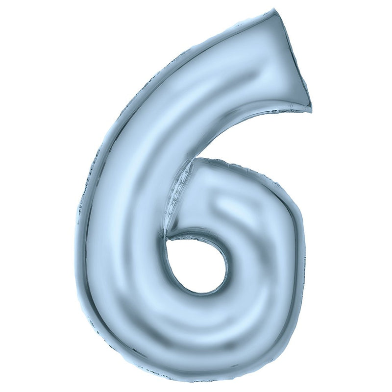 Pastel Blue Number 6 foil balloon