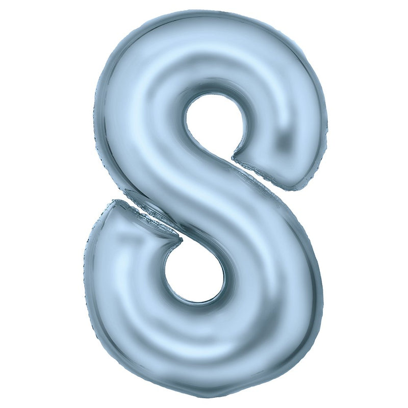 Pastel blue number 8 foil balloon