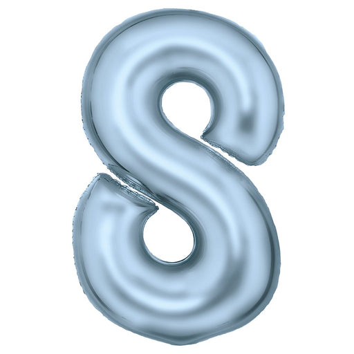 Pastel blue number 8 foil balloon