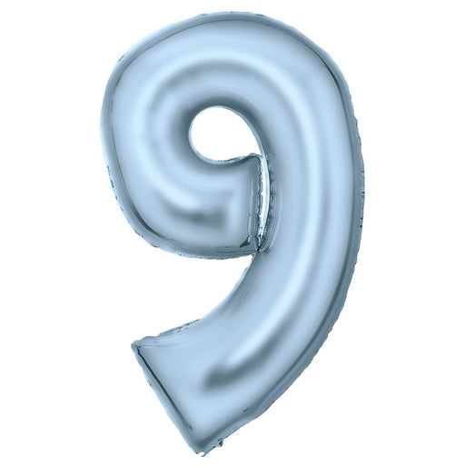 Pastel Blue Number 9 foil balloon