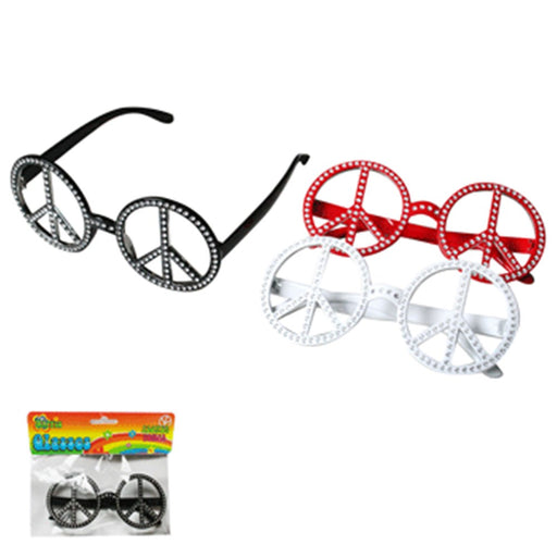 Bling peace sign party glasses