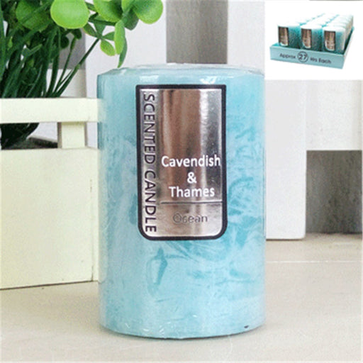 Ocean scented pillar candle 5x7.5cm