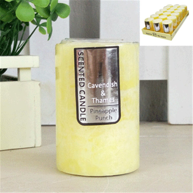 Pineapple punch scented pillar candle 5x7.5cm