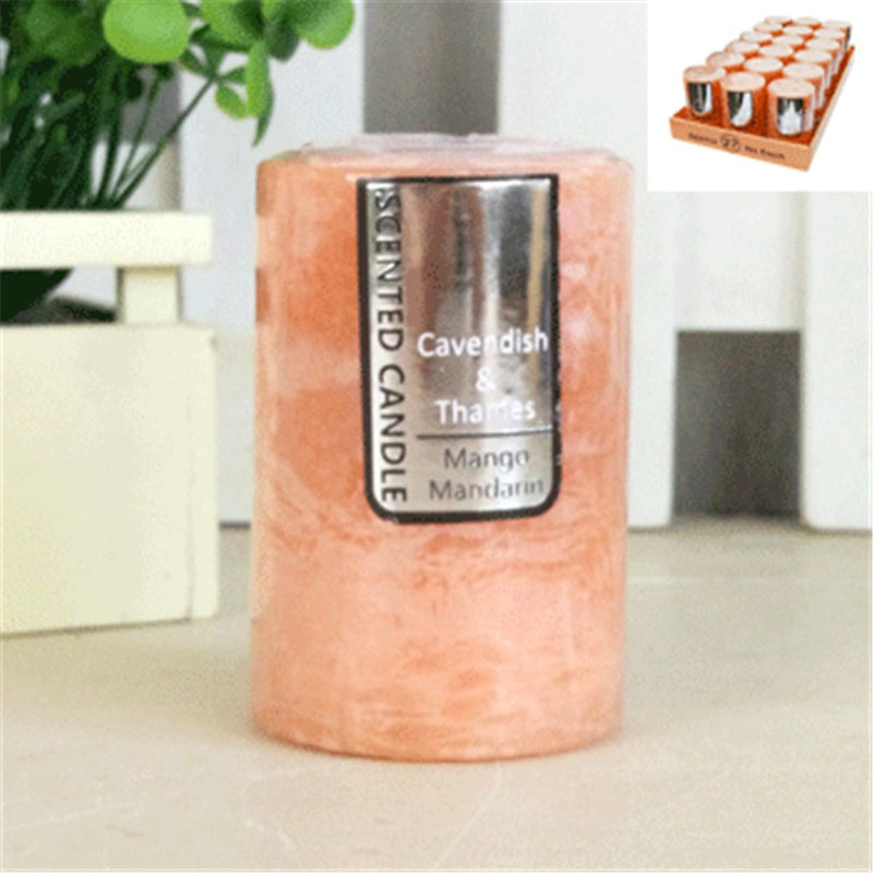 Mango mandarin scented pillar candle 5x7.5cm