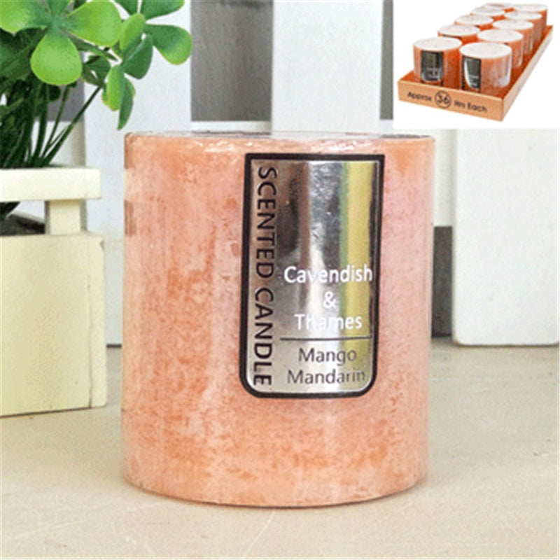 Mango mandarin scented pillar candle 7x7.5cm