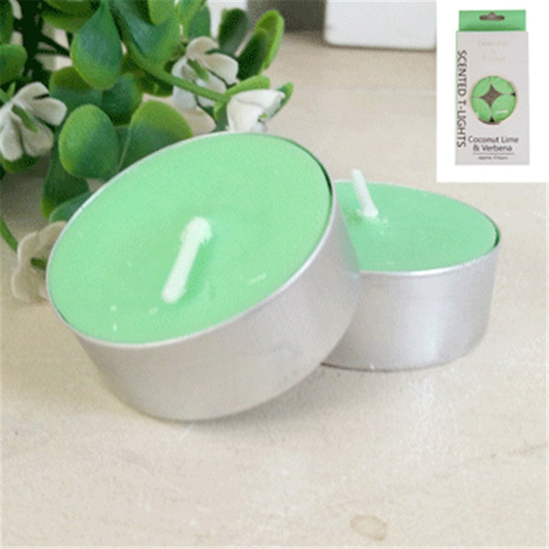 Mint green coconut lime scented tealights