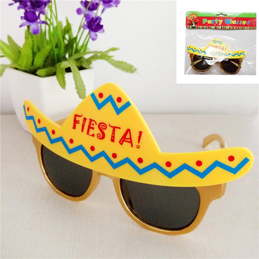 Novelty eyewear featuring vibrant cultural motifs and bright colors