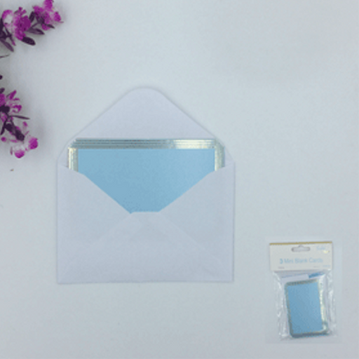 Mini Blank Cards with Envelopes BIue 3pk