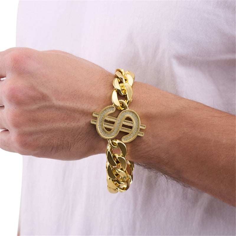 Bling dollar bracelet costume accessory