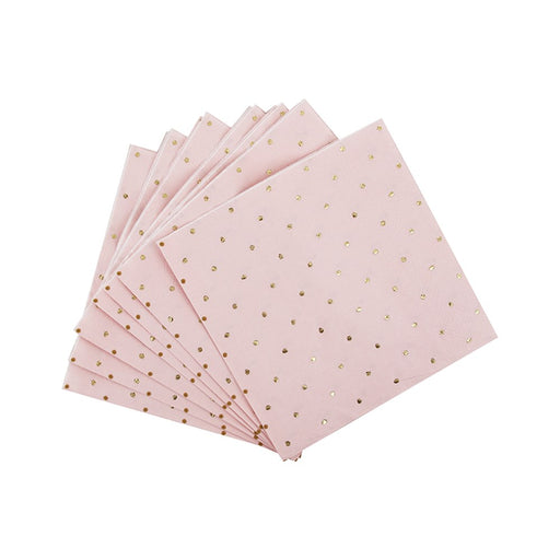 Paper serviettes featuring a spotted design with metallic highlights