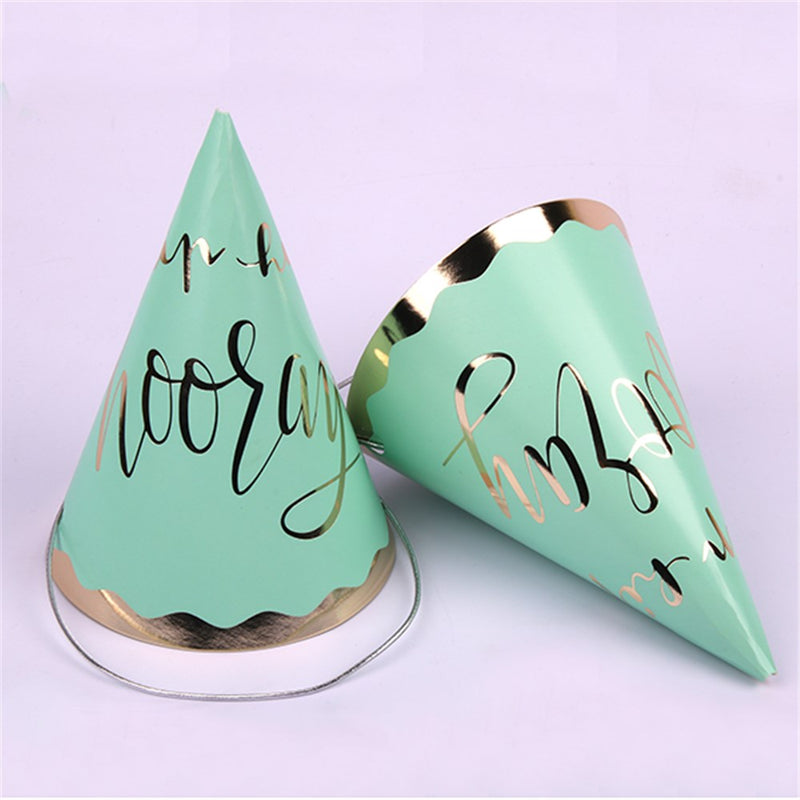 Mint green luxury party hats