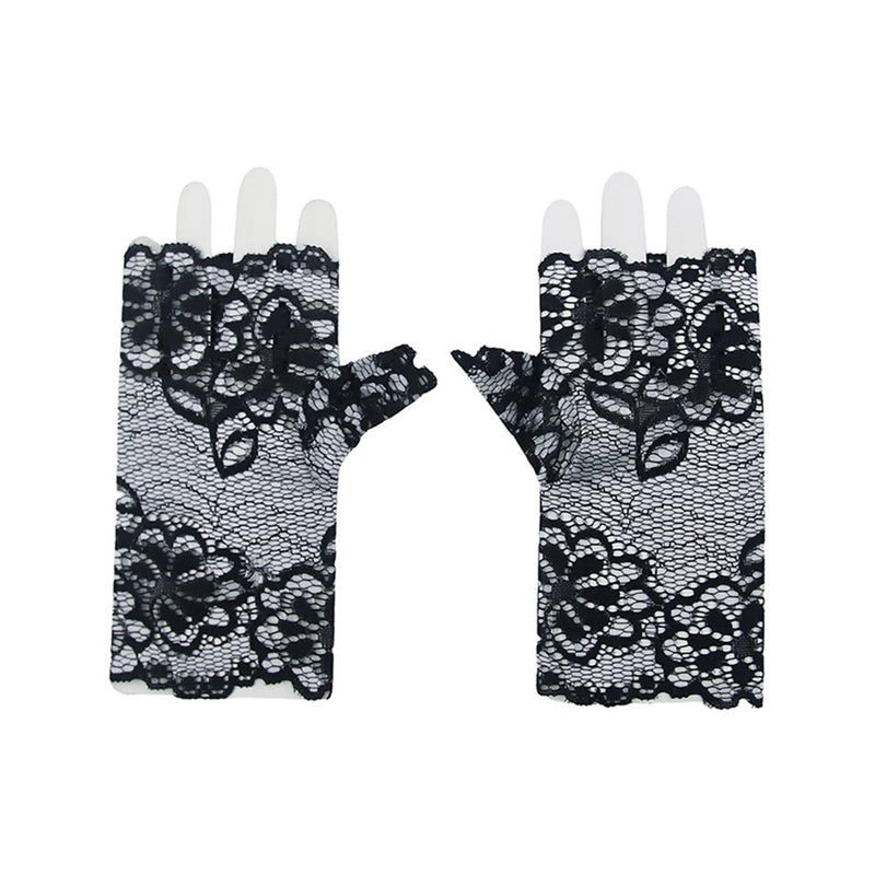 Fingerless lace costume gloves