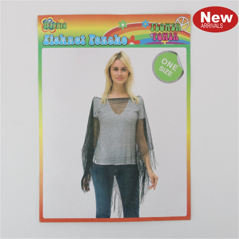 Black fishnet mesh poncho